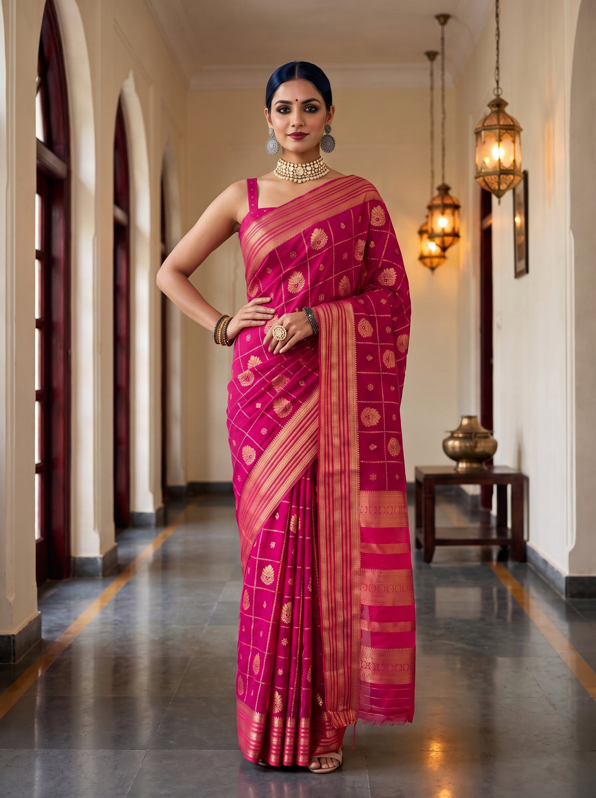 MIMOSA Rani Saree Saree — pose 4 styling detail