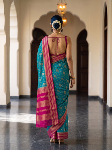 MIMOSA Sapphire Saree Saree — pose 2 styling detail