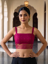 MIMOSA Sapphire Saree Saree — blouse close-up