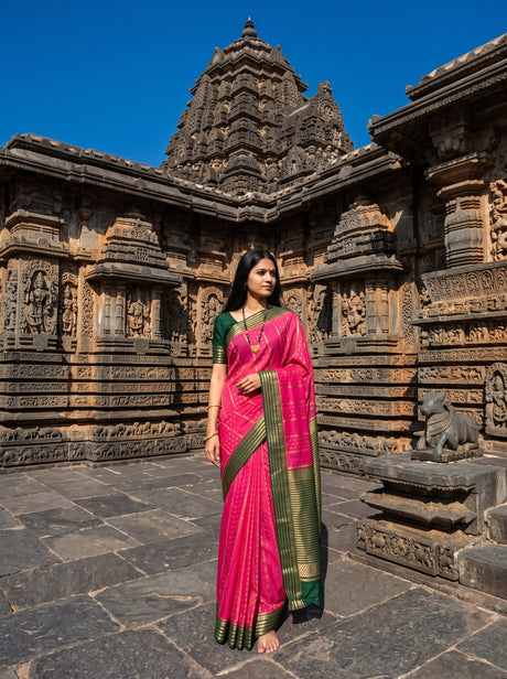 MIMOSA Gajari Saree Saree — front view on mannequin