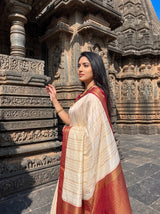 MIMOSA Half White Saree Saree — pose 6 styling detail