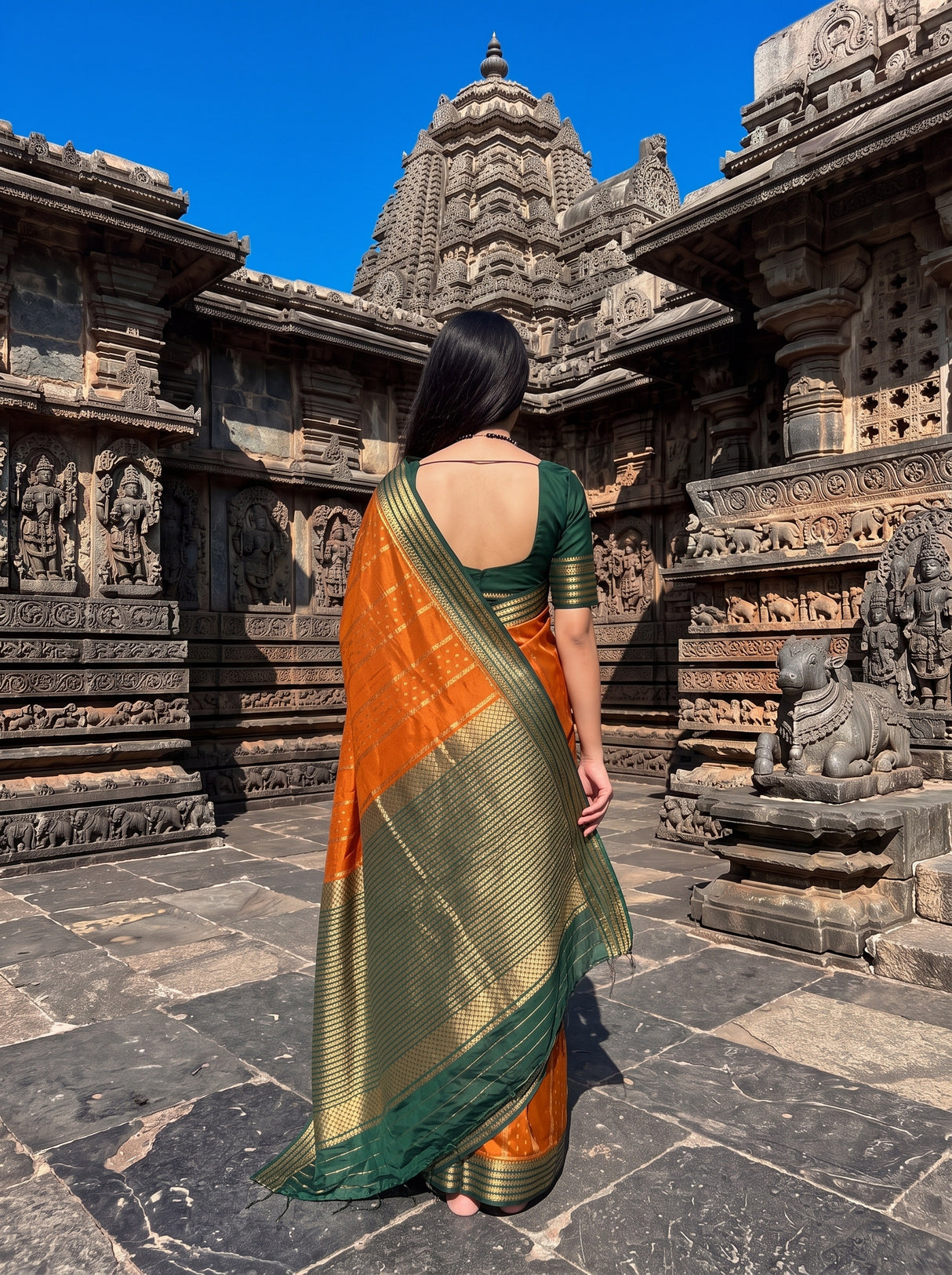 MIMOSA Mustard Saree Saree — pose 2 styling detail