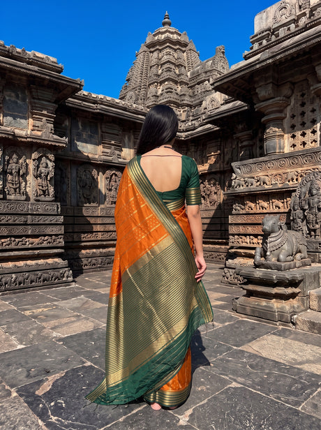 MIMOSA Mustard Saree Saree — pose 2 styling detail