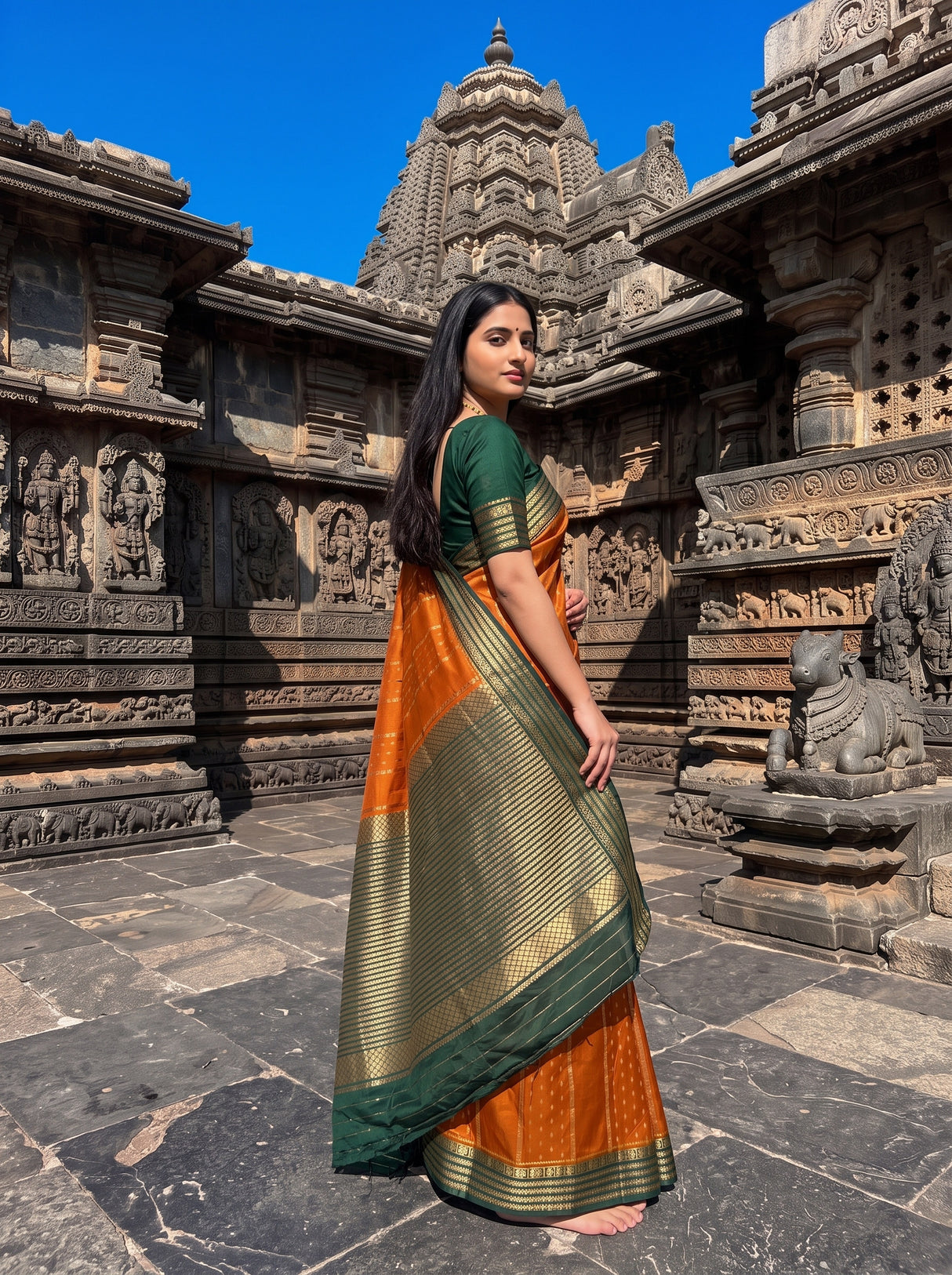 MIMOSA Mustard Saree Saree — pose 9 styling detail
