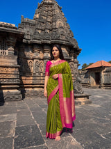 MIMOSA Olive Saree Saree — pose 10 styling detail