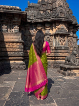 MIMOSA Olive Saree Saree — pose 2 styling detail