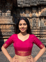 MIMOSA Olive Saree Saree — blouse close-up