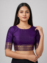 MIMOSA Orange Saree Saree — blouse close-up