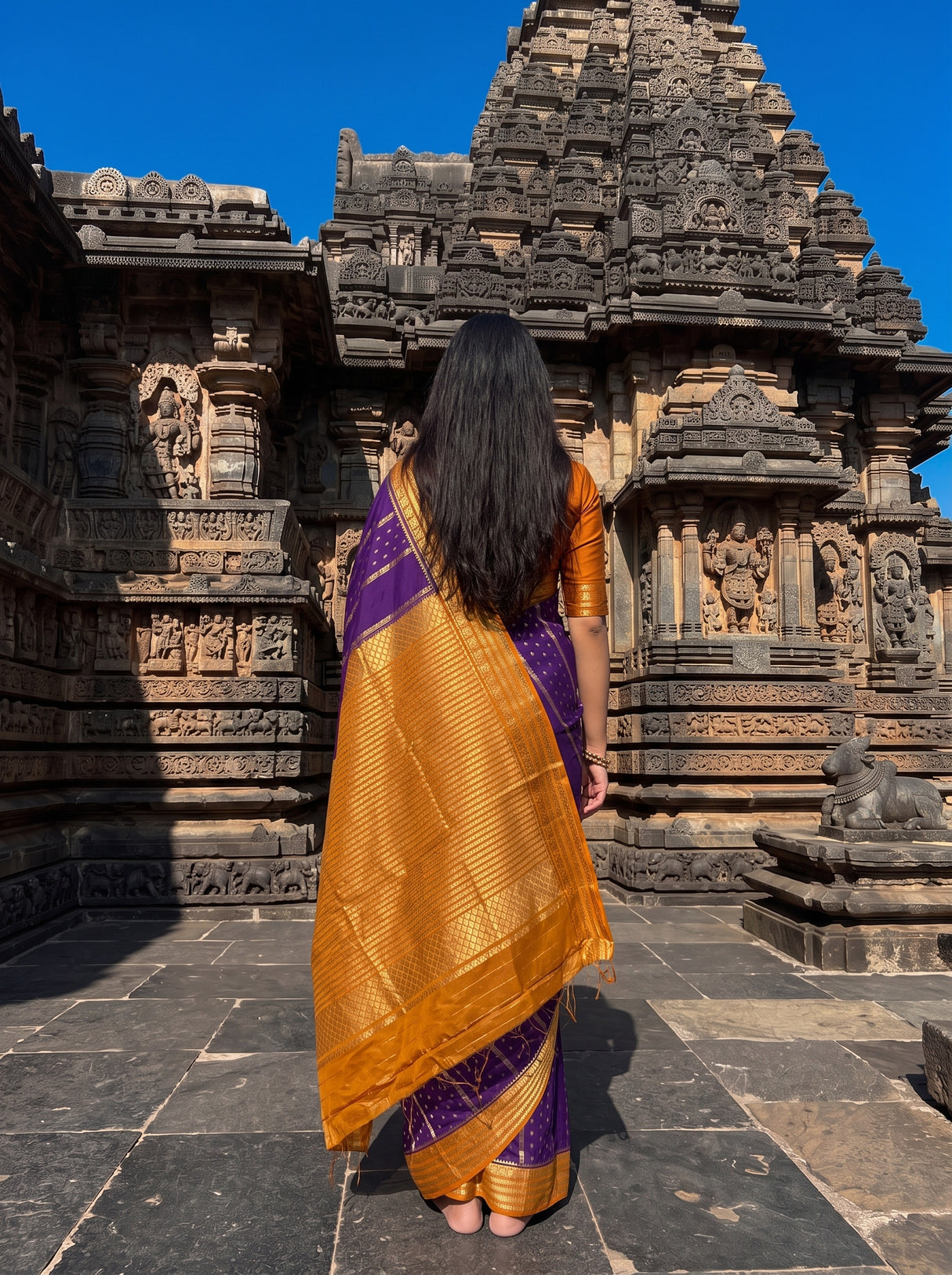 MIMOSA Purple Saree Saree — pose 2 styling detail