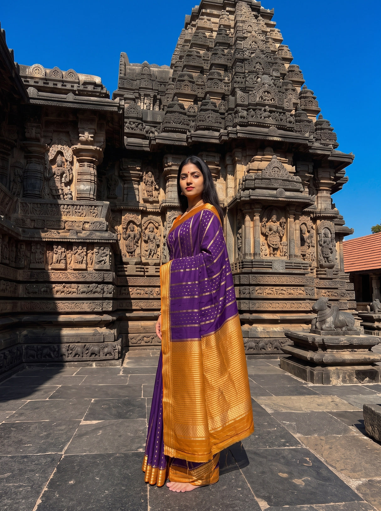 MIMOSA Purple Saree Saree — pose 3 styling detail