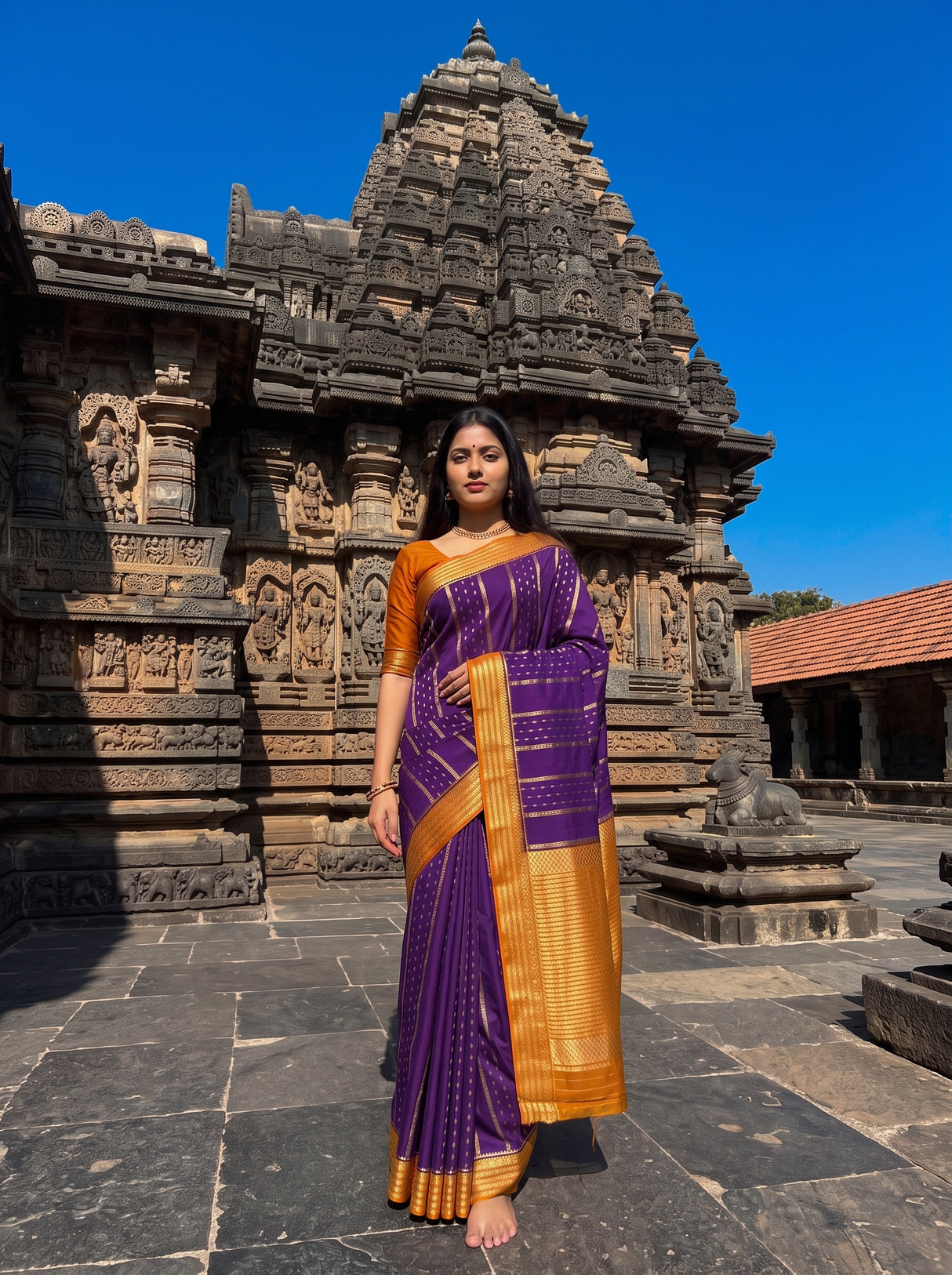 MIMOSA Purple Saree Saree — pose 6 styling detail