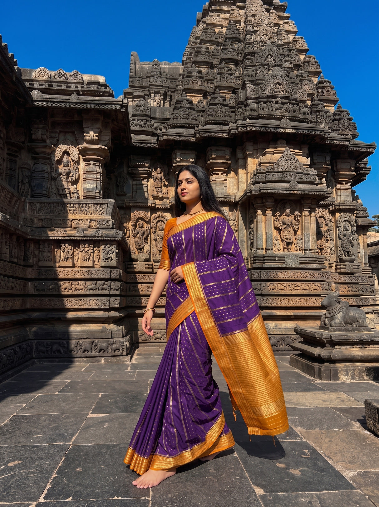 MIMOSA Purple Saree Saree — pose 7 styling detail