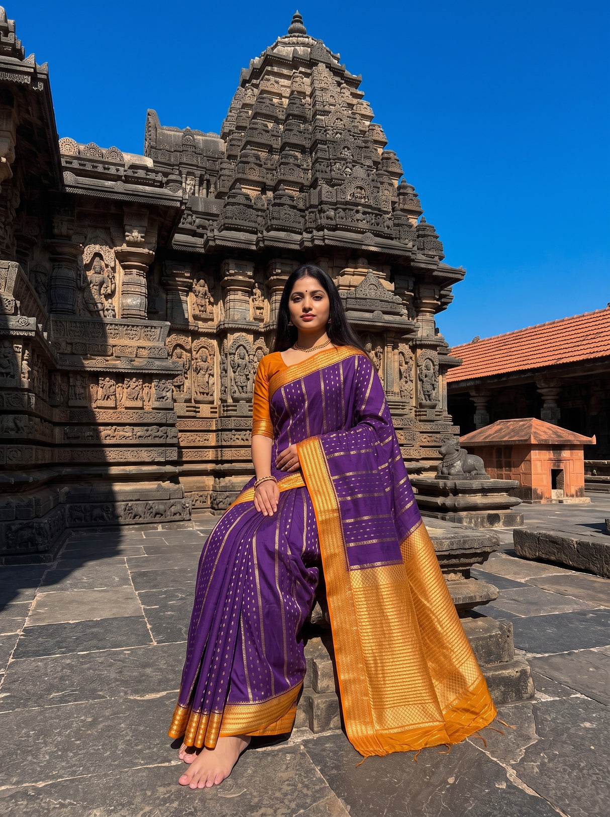 MIMOSA Purple Saree Saree — pose 8 styling detail