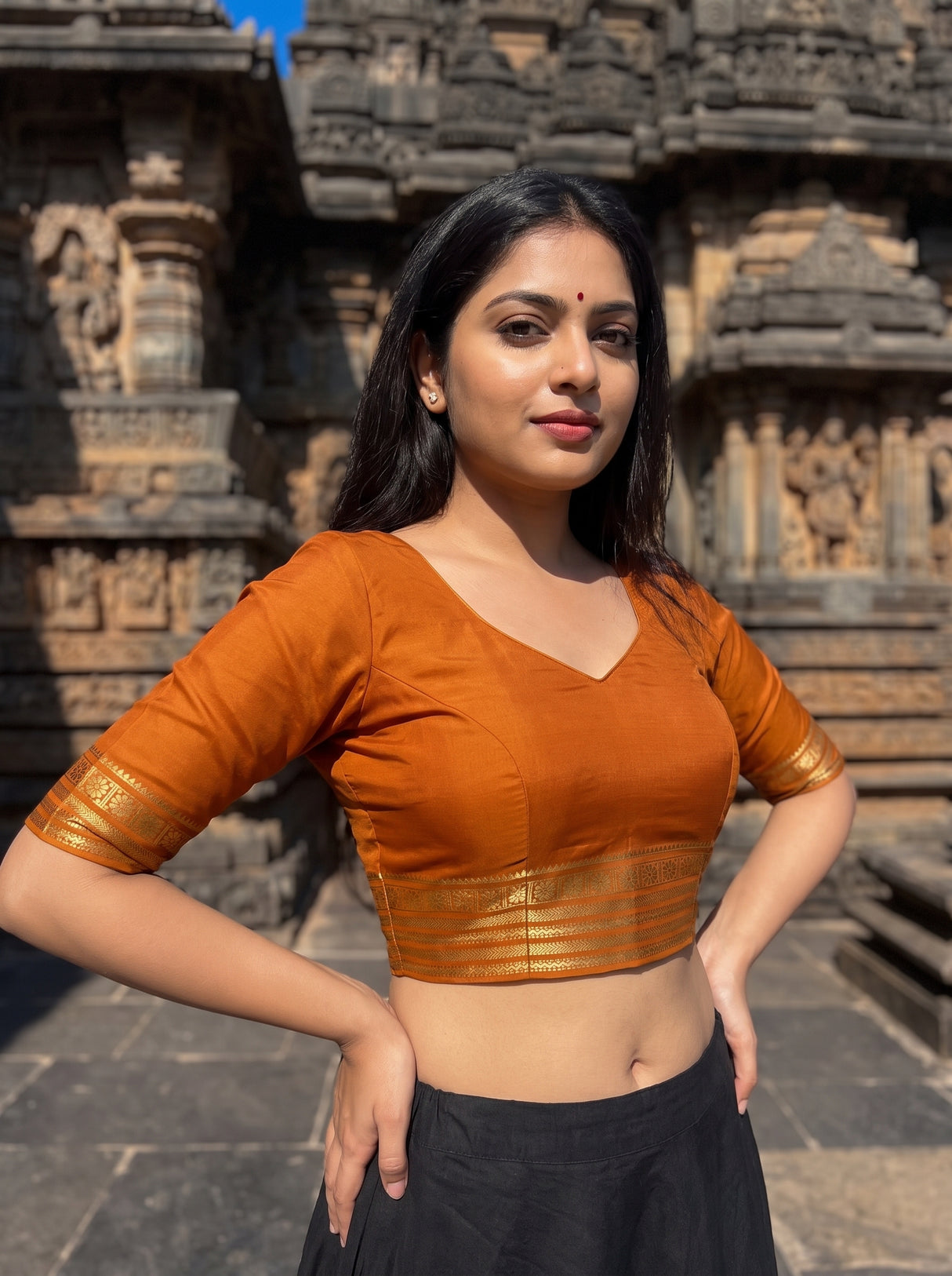 MIMOSA Purple Saree Saree — blouse close-up