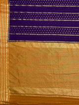 MIMOSA Purple Saree Saree — pallu and zari work detail