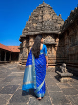 MIMOSA Royal Blue Saree Saree — pose 2 styling detail