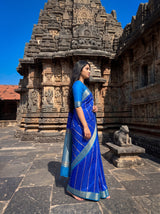 MIMOSA Royal Blue Saree Saree — pose 3 styling detail