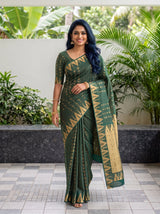 MIMOSA Bottle Green Saree Saree — pose 6 styling detail