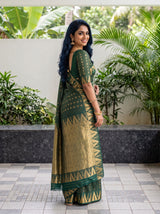 MIMOSA Bottle Green Saree Saree — pose 7 styling detail