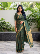 MIMOSA Bottle Green Saree Saree — pose 9 styling detail