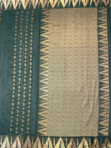 MIMOSA Bottle Green Saree Saree — pallu and zari work detail