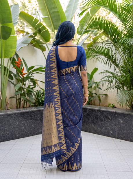 MIMOSA Navy Saree Saree — pose 2 styling detail