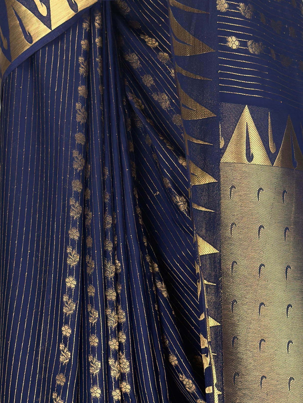 MIMOSA Navy Saree Saree — fleets shot full lifestyle