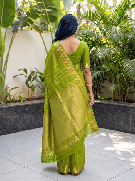 MIMOSA Olive Saree Saree — pose 2 styling detail
