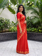 MIMOSA Red Saree Saree — pose 3 styling detail