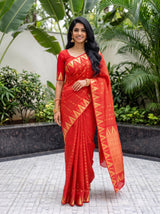 MIMOSA Red Saree Saree — pose 6 styling detail