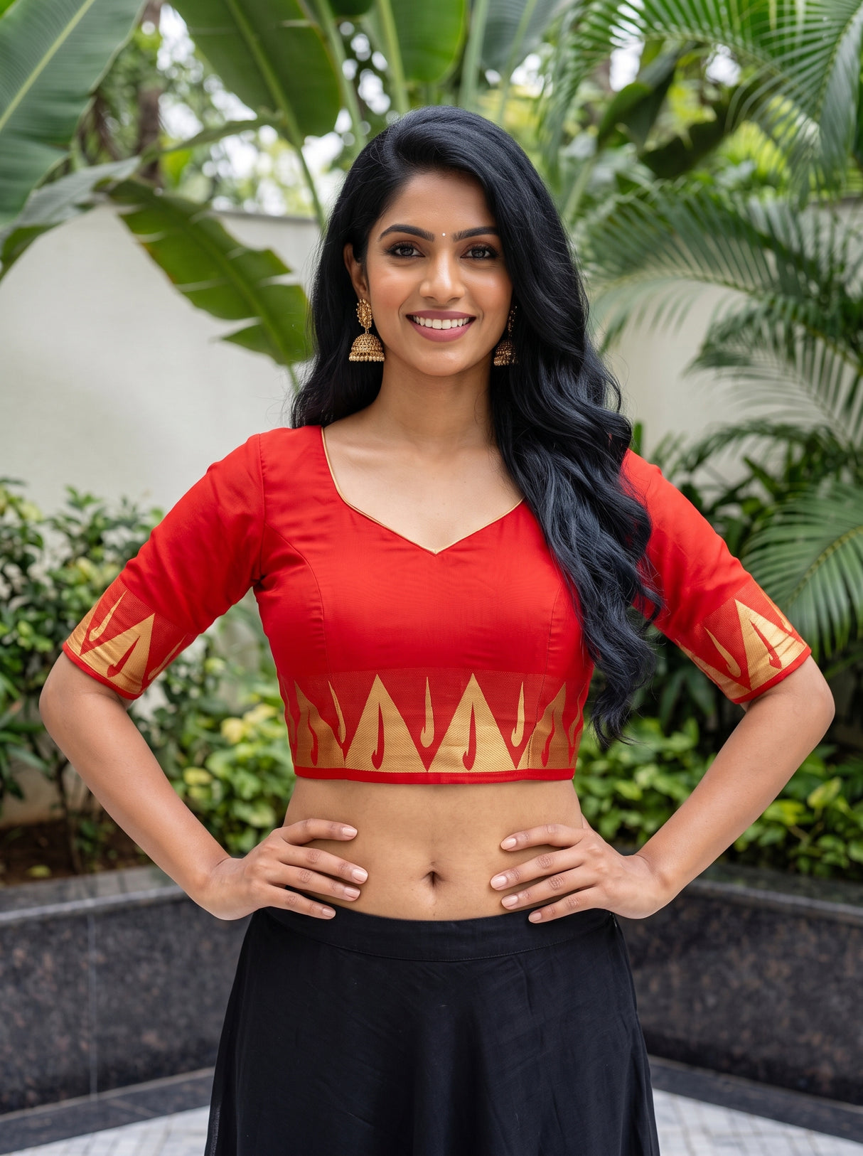 MIMOSA Red Saree Saree — blouse close-up