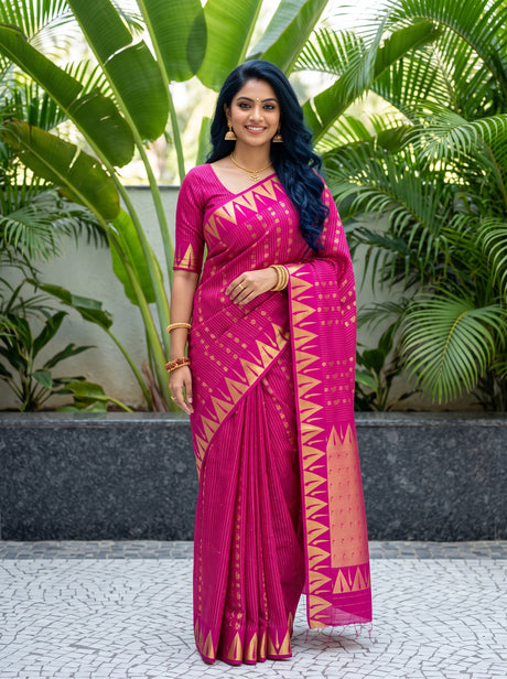 MIMOSA Rani Saree Saree — front view on mannequin