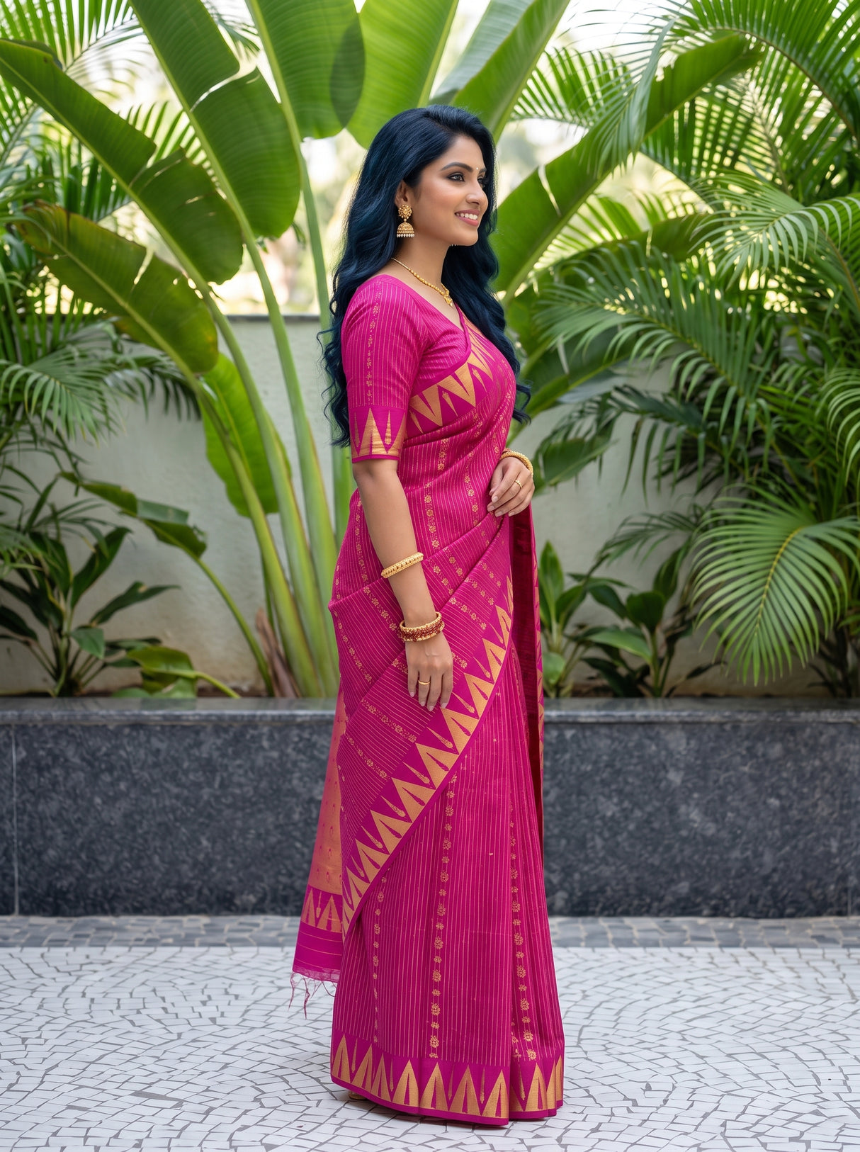 MIMOSA Rani Saree Saree — pose 3 styling detail