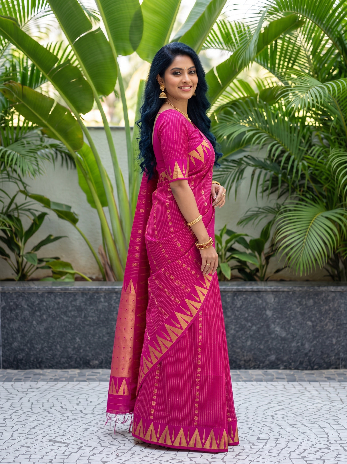 MIMOSA Rani Saree Saree — pose 5 styling detail