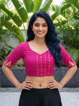 MIMOSA Rani Saree Saree — blouse close-up