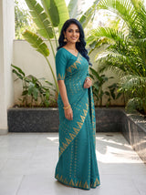 MIMOSA Sapphire Saree Saree — pose 3 styling detail
