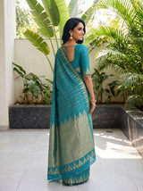 MIMOSA Sapphire Saree Saree — pose 5 styling detail