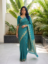 MIMOSA Sapphire Saree Saree — pose 6 styling detail