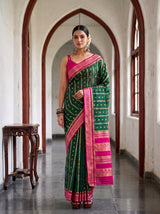 MIMOSA Bottle Green Saree Saree — pose 10 styling detail