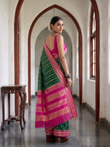 MIMOSA Bottle Green Saree Saree — pose 7 styling detail