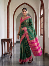 MIMOSA Bottle Green Saree Saree — pose 9 styling detail