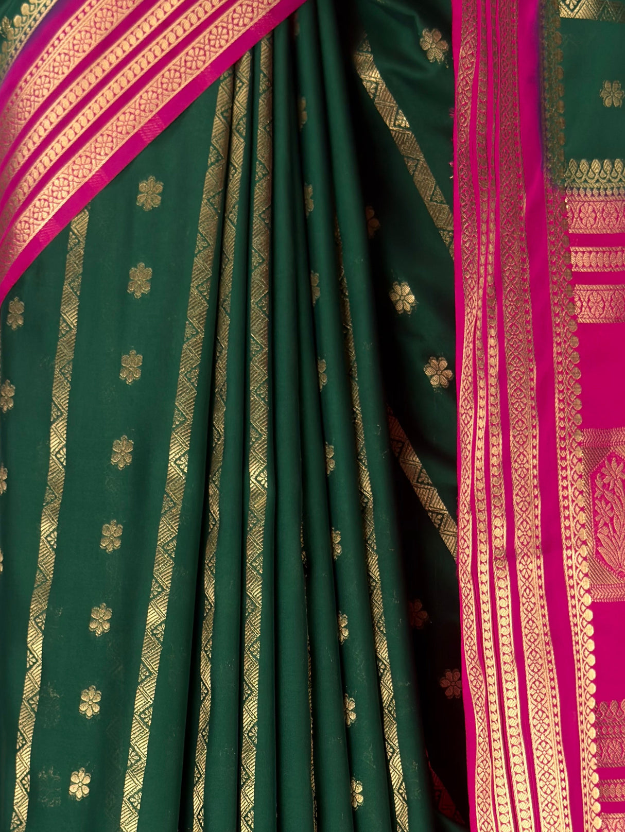 MIMOSA Bottle Green Saree Saree — fleets shot full lifestyle