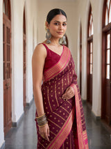 MIMOSA Chocolate Saree Saree — pose 10 styling detail