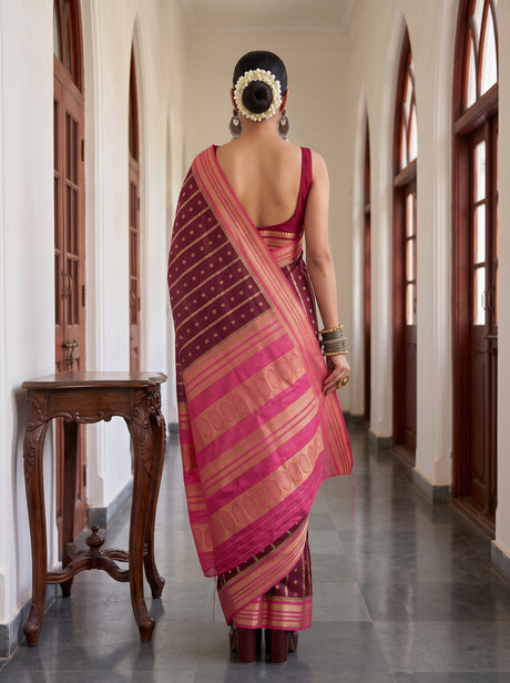 MIMOSA Chocolate Saree Saree — pose 2 styling detail