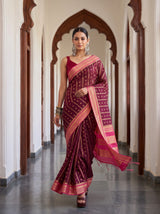 MIMOSA Chocolate Saree Saree — pose 6 styling detail