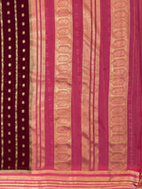MIMOSA Chocolate Saree Saree — pallu and zari work detail