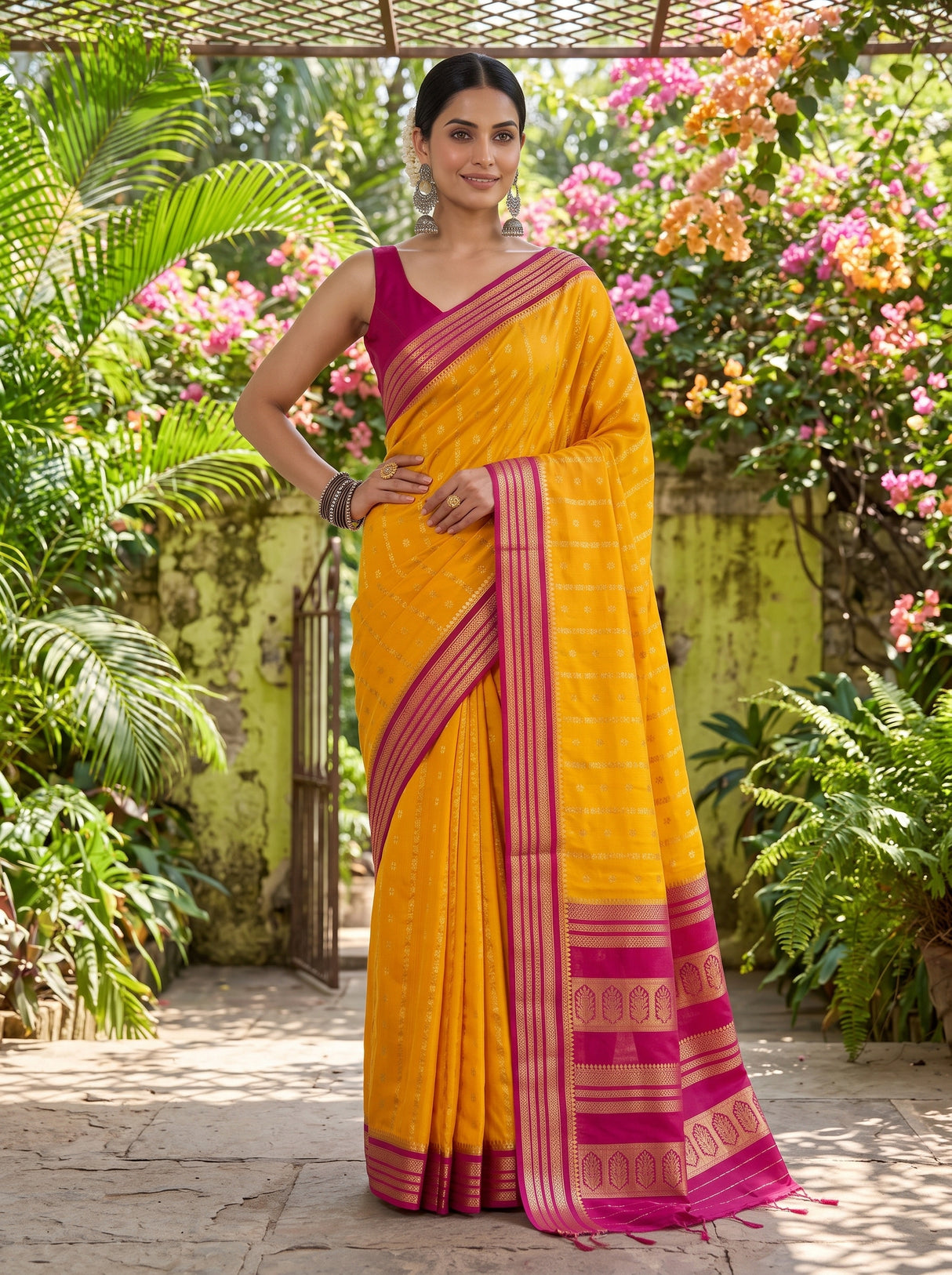 MIMOSA Gold Saree Saree — pose 4 styling detail