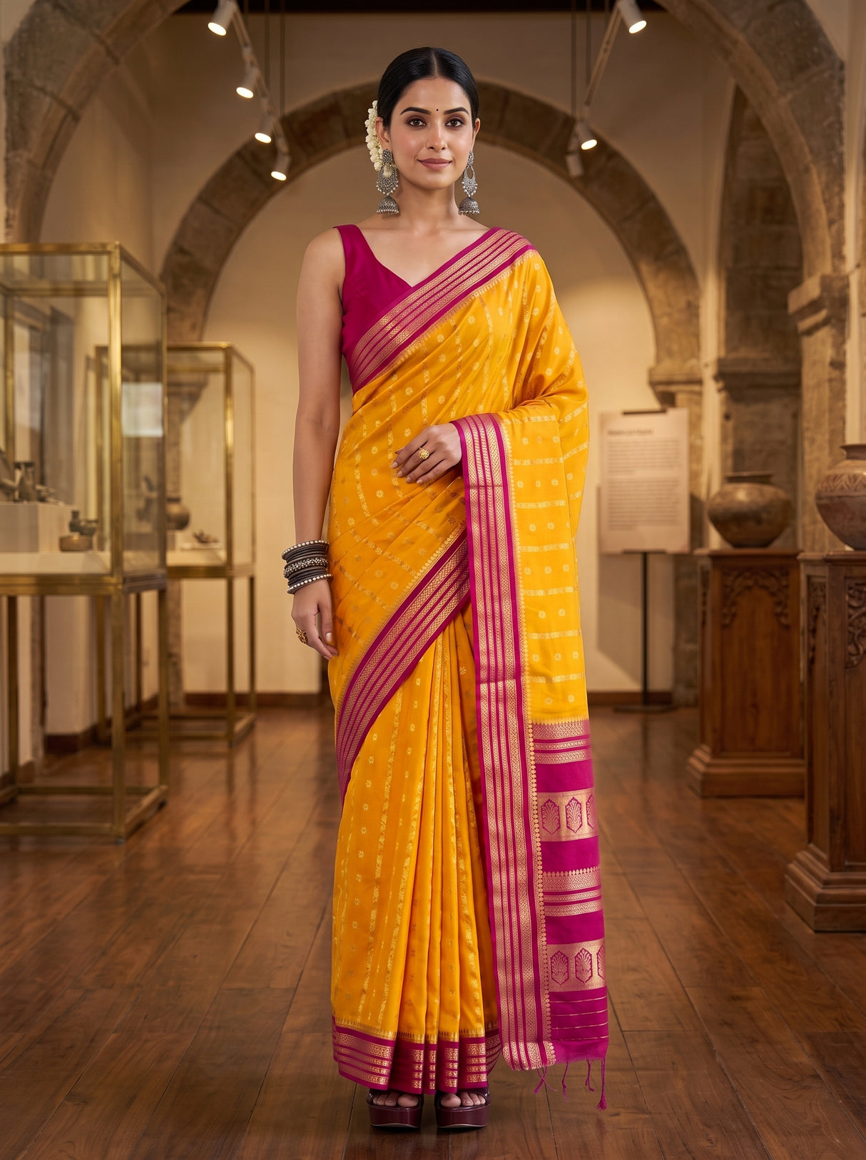 MIMOSA Gold Saree Saree — pose 5 styling detail
