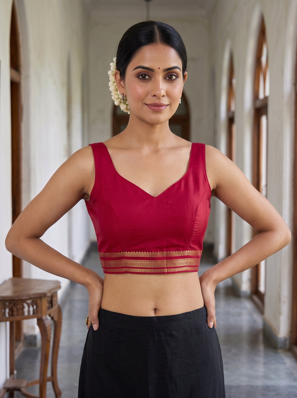 MIMOSA Gold Saree Saree — blouse close-up