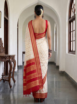 MIMOSA Half White Saree Saree — pose 2 styling detail